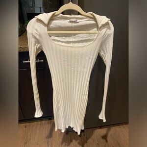 Cream colored collared mini dress from reformation